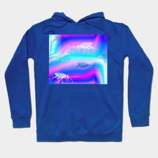 Neon Calosoma Beetles Freehand Drawing Hoodie